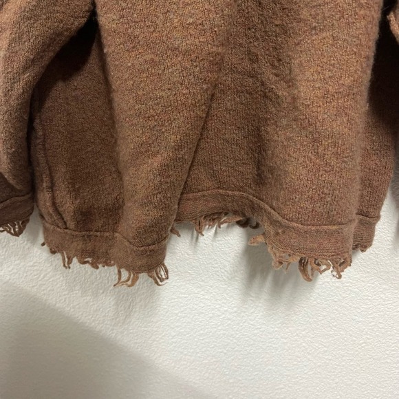 Free People Irresistible Fringe Wool Blend Oversized V Neck Sweater Top Small - Picture 4 of 8